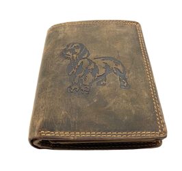 Bőr pénztárca tacskó motívummal